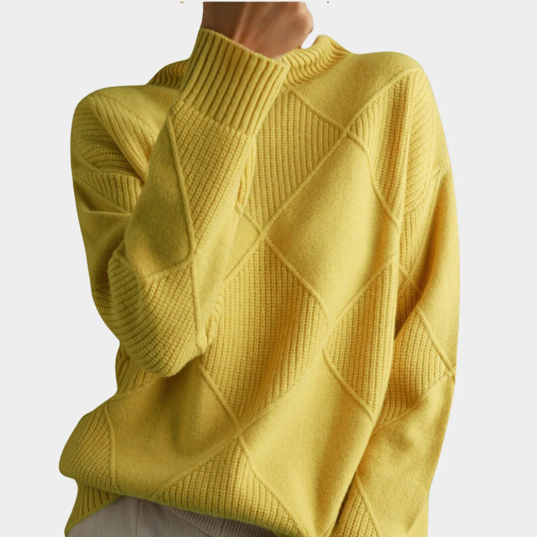 Women's Cozy Checked Turtleneck Sweater 5