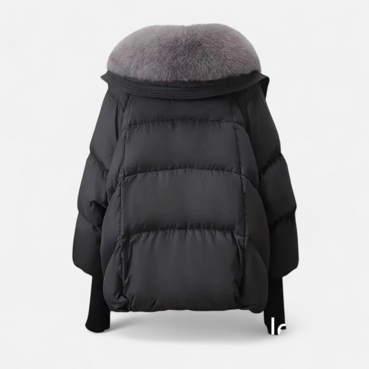 Women's Cozy Faux Fur Collar Ribbed Sleeve Jacket 6