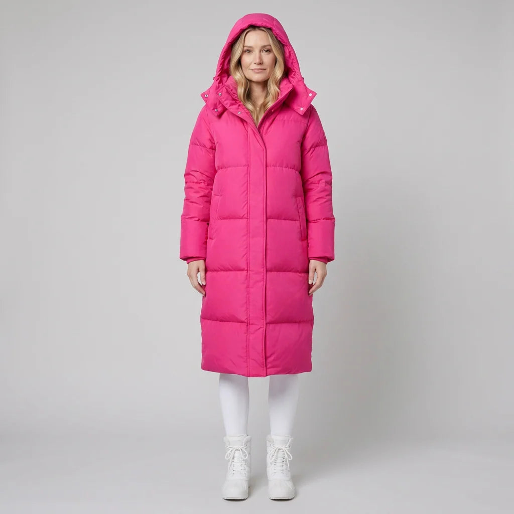 Women's Cozy Hooded Longline Quilted Puffer Coat 6
