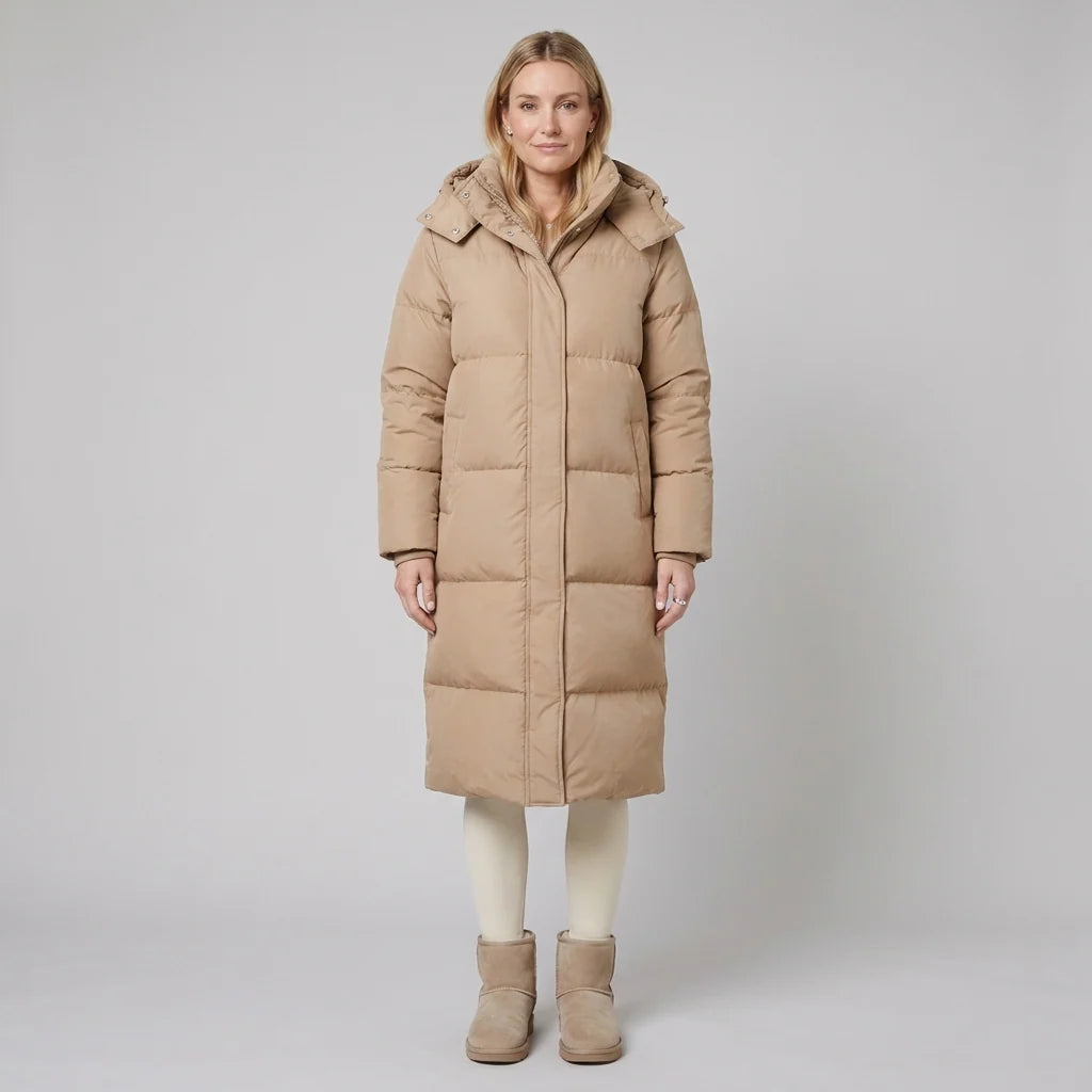 Women's Cozy Hooded Longline Quilted Puffer Coat 8
