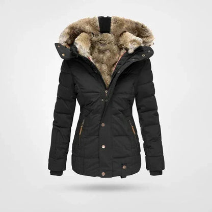 Women's Cozy Hooded Zip-Up Puffer Winter Jacket 0