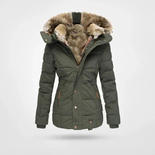 Women's Cozy Hooded Zip-Up Puffer Winter Jacket 1