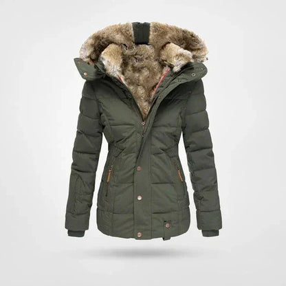 Women's Cozy Hooded Zip-Up Puffer Winter Jacket 1