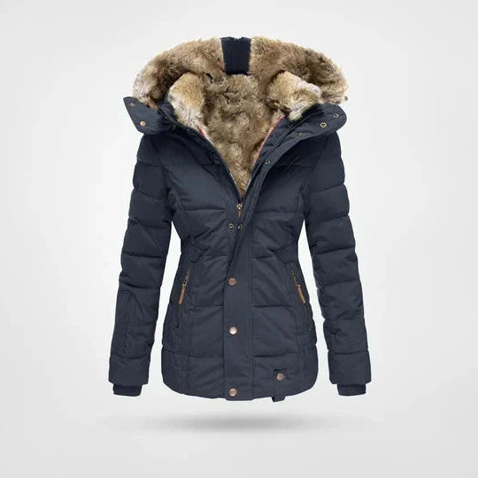 Women's Cozy Hooded Zip-Up Puffer Winter Jacket 3