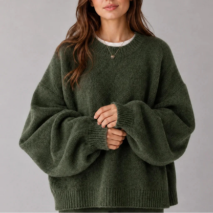 Women's Cozy Oversized Balloon Sleeve Sweater 4