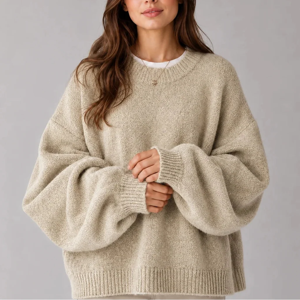 Women's Cozy Oversized Balloon Sleeve Sweater 6