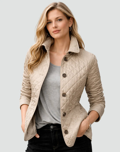 Women's Cozy Quilted Button-Up Autumn Jacket