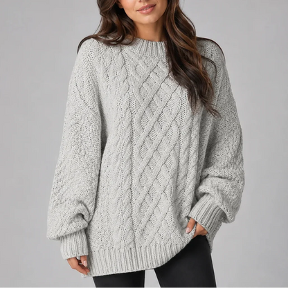 Women's Cozy Relaxed Fit Cable-Knit Sweater Dress 9