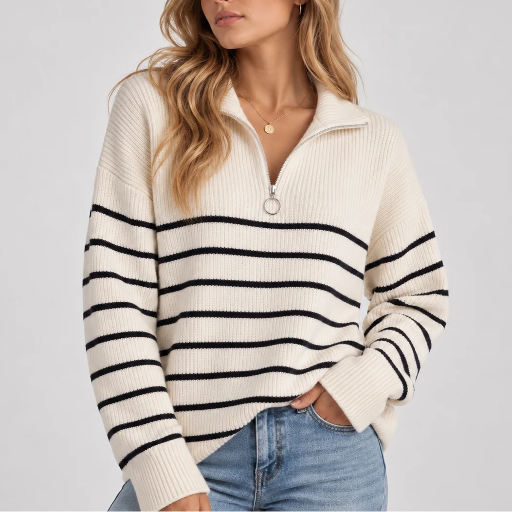Women's Cozy Relaxed Fit Ribbed Sweater 1