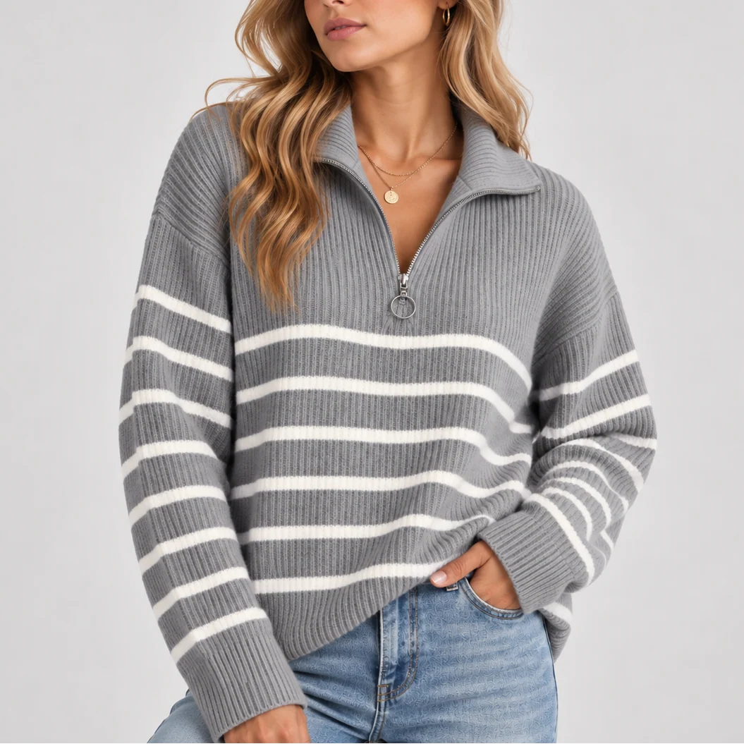 Women's Cozy Relaxed Fit Ribbed Sweater 2
