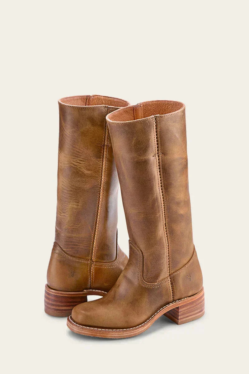 Women's Elegant Mid-Calf Stacked Block Heel Boots 0