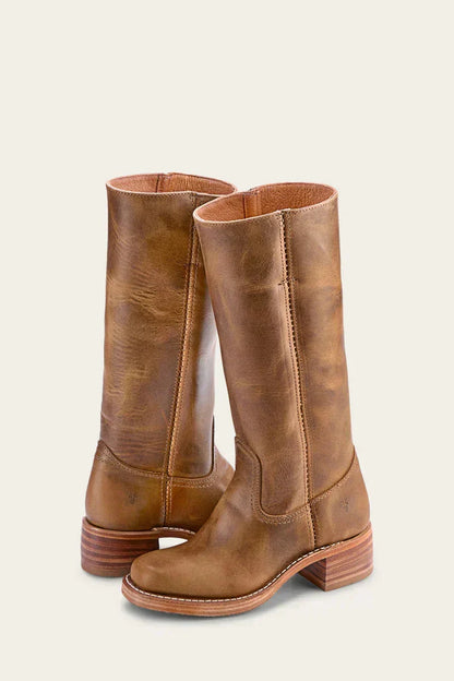 Women's Elegant Mid-Calf Stacked Block Heel Boots 0