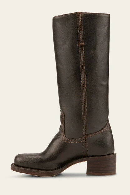 Women's Elegant Mid-Calf Stacked Block Heel Boots 8