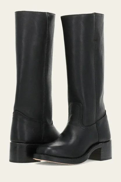 Women's Elegant Mid-Calf Stacked Block Heel Boots 9