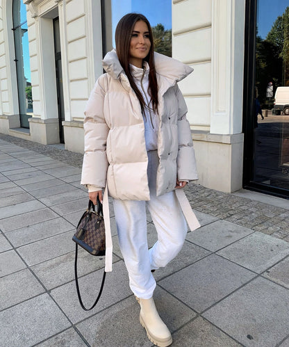 Women's Elegant Quilted Puffer Winter Jacket