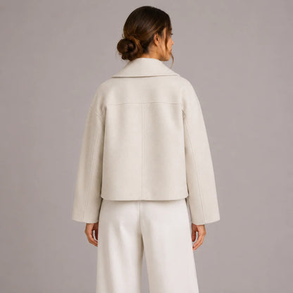 Women's Elegant Tailored Double-Breasted Cropped Jacket 1