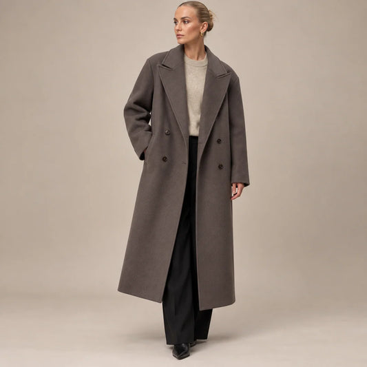 Women's Oversized Double-Breasted Spring Coat 0