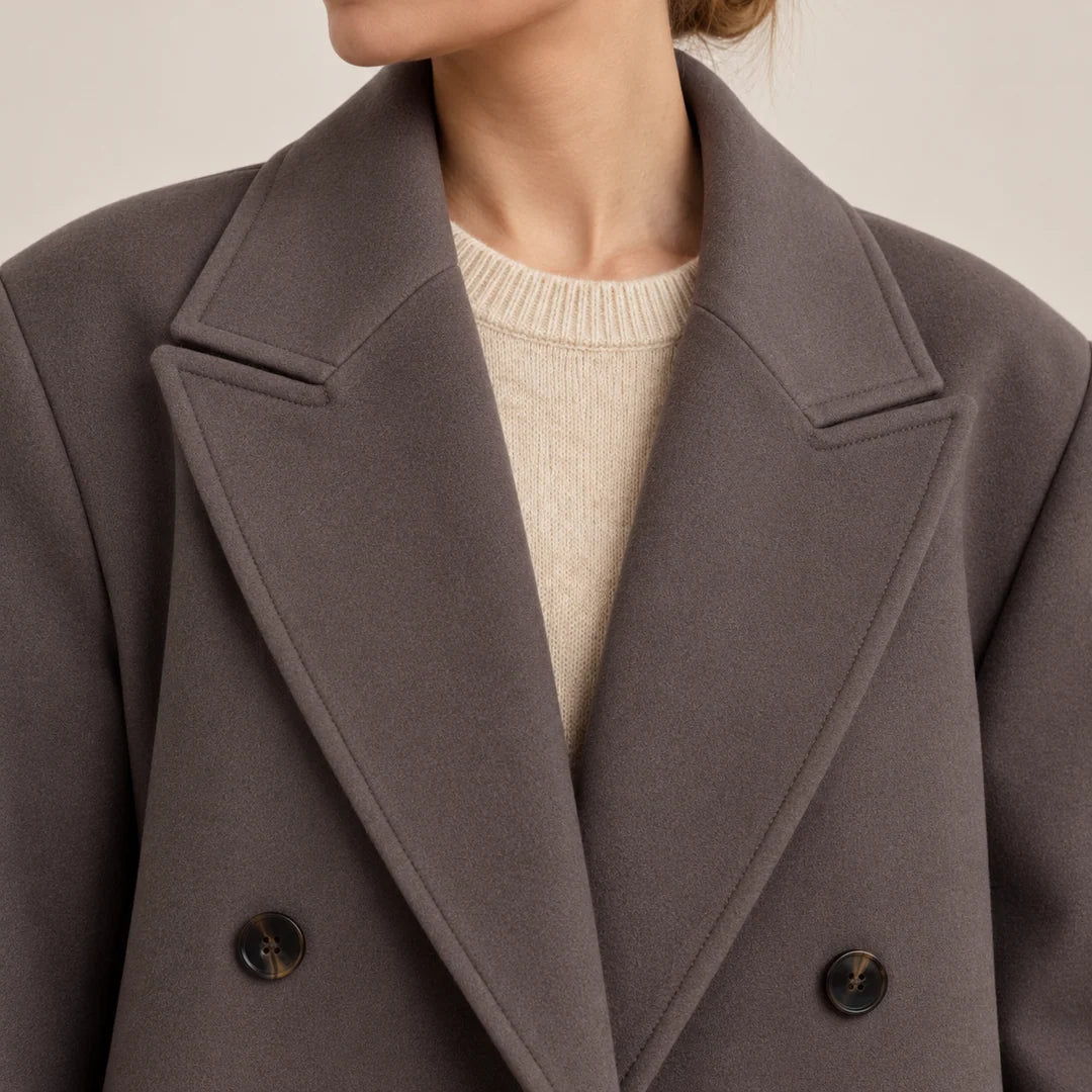 Women's Oversized Double-Breasted Spring Coat 4