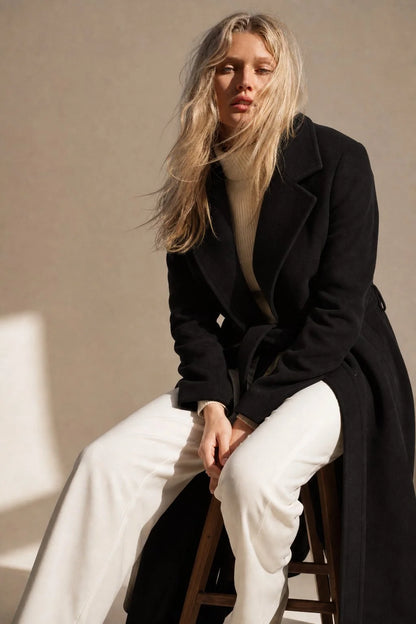 Women's Tailored Belted Midi Winter Coat 4