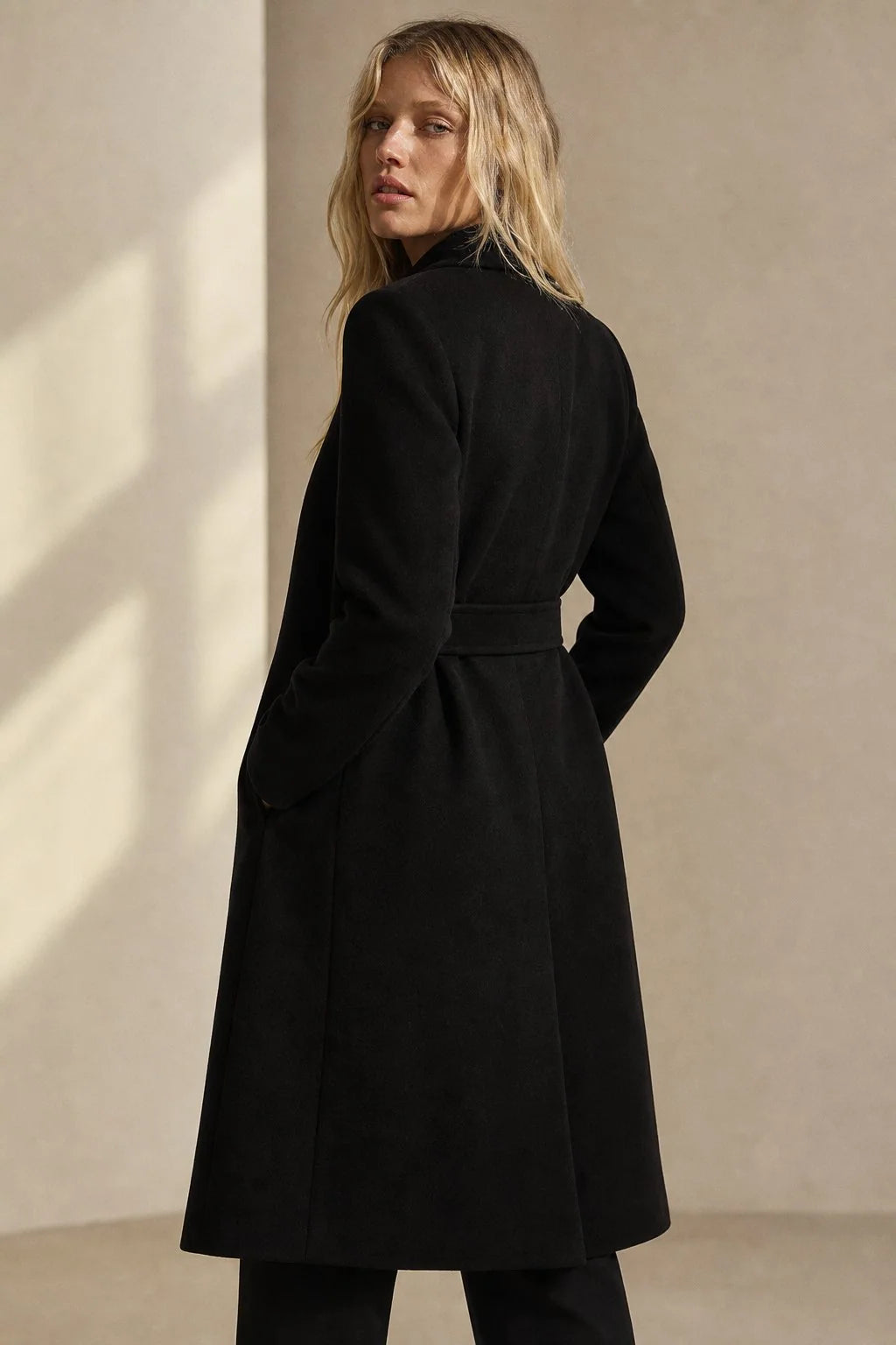 Women's Tailored Belted Midi Winter Coat 5