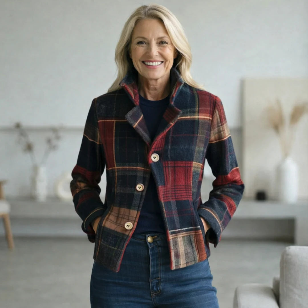 Women's Tailored Stand Collar Mid-Season Coat 1